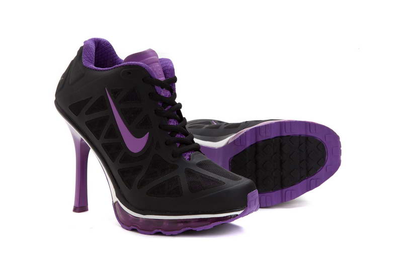 Amorti Nike Air Femmes Talons Bottines Pourpre Noir
